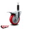 Service Caster 4'' Red Poly Swivel 1'' Expanding Stem Caster Total Lock Brake SCC-EXTTL20S414-PPUB-RED-1 - alternate 3